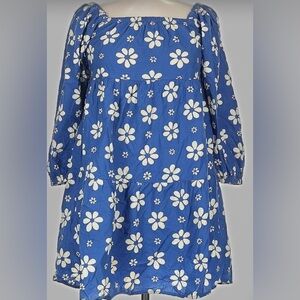Billabong Blue And White Daisy Floral Dress Size Medium